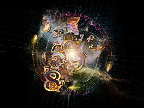 Unfolding of Numbers Illustrazione stock