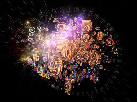 Unfolding of Numbers 스톡 일러스트