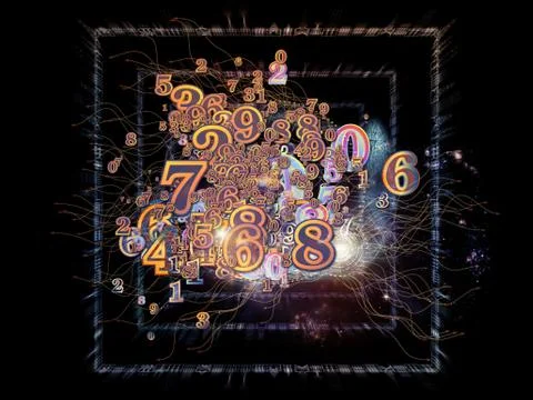 Unfolding of Numbers Stock Illustration