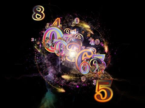 Unfolding of Numbers Illustrazione stock