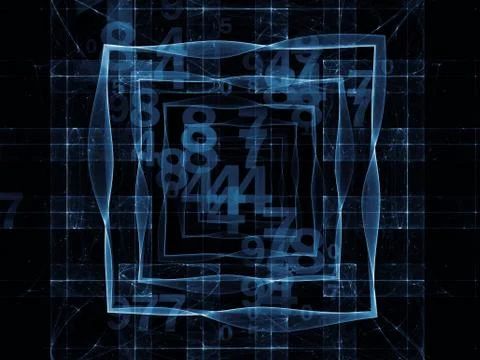 Unfolding of Numbers Stock Illustration