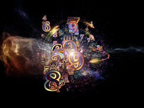 Unfolding of Numbers 스톡 일러스트