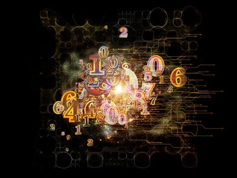 Unfolding of Numbers Stock Illustration