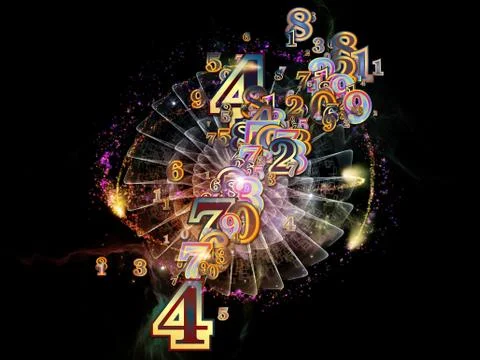 Unfolding of Numbers Stock Illustration