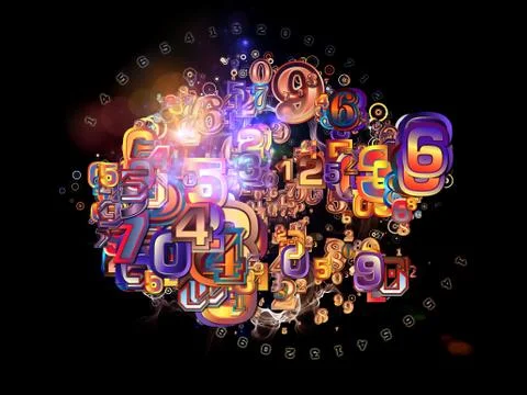 Unfolding of Numbers Illustrazione stock