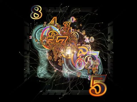 Unfolding of Numbers Illustrazione stock