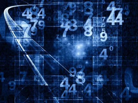 Unfolding of Numbers Stock Illustration