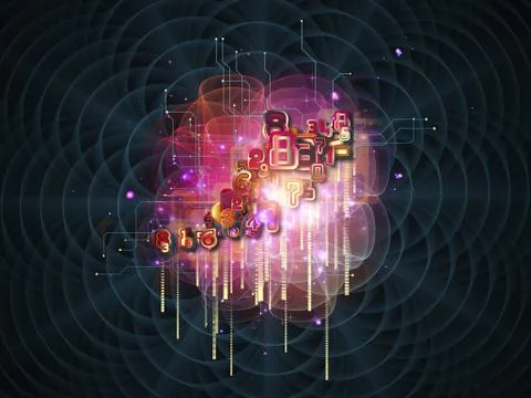 Unfolding of Numeric Burst Stock Illustration