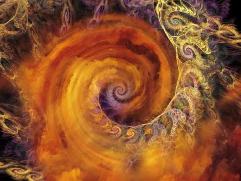 Unfolding of Spiral Pattern Stock Illustration