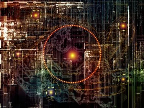 Unfolding of Technology Links Illustrazione stock