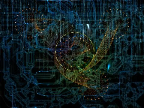 Unfolding of Technology Links Illustrazione stock