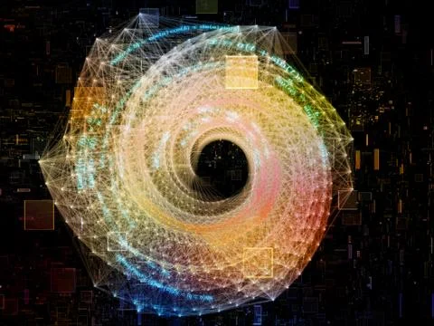 Unfolding of Virtual Forms Stock Illustration
