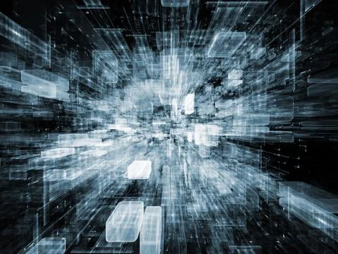 Unfolding of Virtual Space Stock Illustration