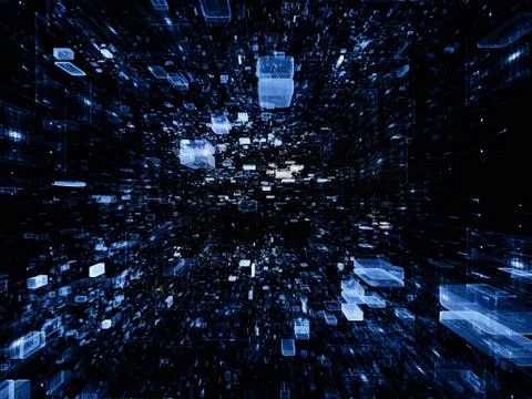 Unfolding of Virtual Space Stock Illustration