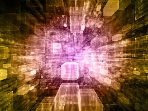 Unfolding of Virtual Space 스톡 일러스트