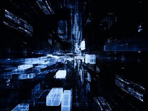 Unfolding of Virtual Space 스톡 일러스트