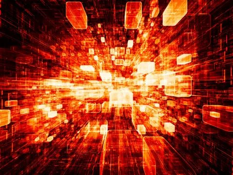 Unfolding of Virtual Space Stock Illustration