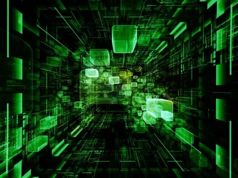 Unfolding of Virtual Space Stock Illustration