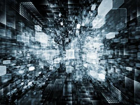 Unfolding of Virtual Space Stock Illustration