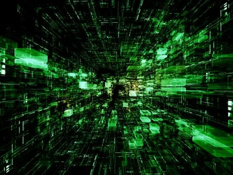 Unfolding of Virtual Space Illustrazione stock