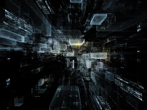 Unfolding of Virtual Space 스톡 일러스트