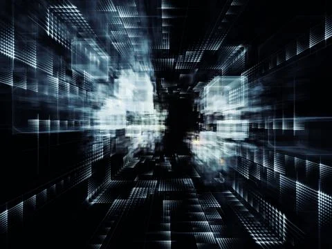 Unfolding of Virtual Space Stock Illustration