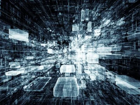 Unfolding of Virtual Space Stock Illustration