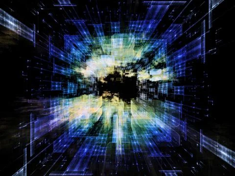 Unfolding of Virtual Space Stock Illustration