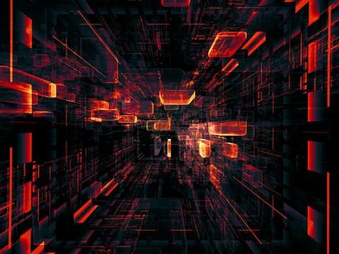 Unfolding of Virtual Space 스톡 일러스트