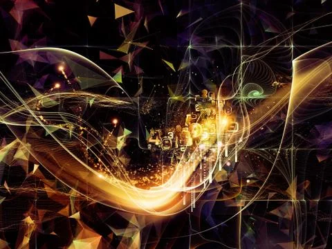 Unfolding of Virtual World Illustrazione stock
