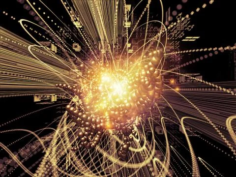 Unfolding of Wave Particle Stock Illustration