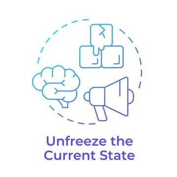 Unfreeze current state blue gradient concept icon Stock Illustration