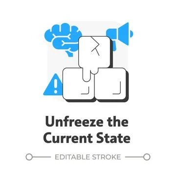 Unfreeze current state flat outline concept icon Stock Illustration