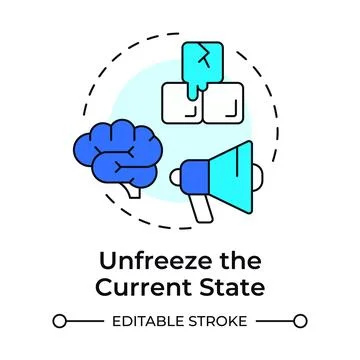 Unfreeze current state multi color concept icon Stock Illustration
