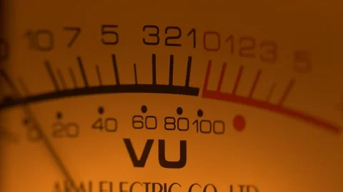Ungraded: Analog VU Meters on Classic Hi-Fi Akai GX-635D Reel-to-Reel Tape Stock Footage
