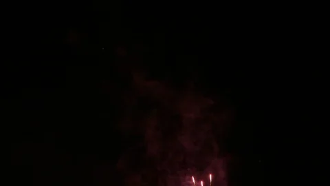 Ungraded: Fireworks and Laser Beams Festively Sparkling in Night Sky Against Stock Footage 125232353