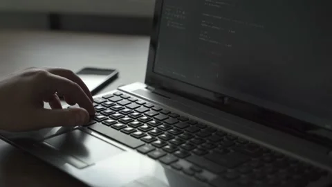 Ungraded footage. The programmer delete wrong code and fix program Video stock 149834352