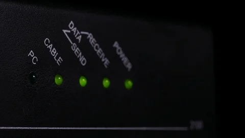Ungraded: Internet Modem / Home Network / Cable Networking Stock Footage 124351882