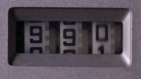 Ungraded: Mechanical Digital Counter Quickly Counts Values in Direct Order Video stock 157520852