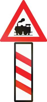 Unguarded Level Crossing Countdown Marker in Austria Illustrazione stock