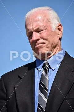 Unhappy Adult Senior Businessman Wearing Business Suit Isolated Stock Photos
