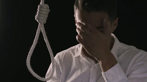 Unhappy businessman wants to commit suicide. The loss of money, the collapse of Video stock 81194655