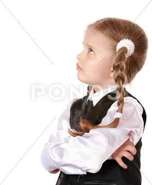 Unhappy child looking up. Stock Photos