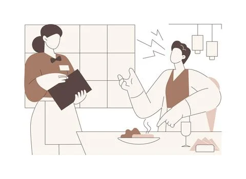 Unhappy client isolated cartoon vector illustrations. Ilustración de archivo