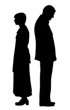 Unhappy couple with relationship problems Stock Illustration