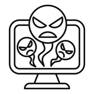 Unhappy emoticons appearing on computer screen Stockillustratie