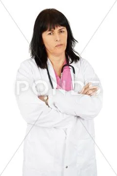 Unhappy female doctor Stock Photos