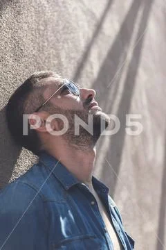 Unhappy guy is expressing desperation Stock Photos