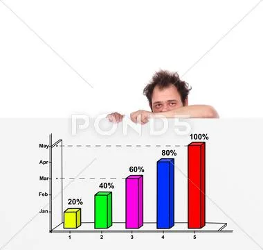 Unhappy men and chart Stock Photos