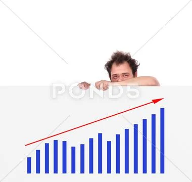 Unhappy men and chart Stock Photos